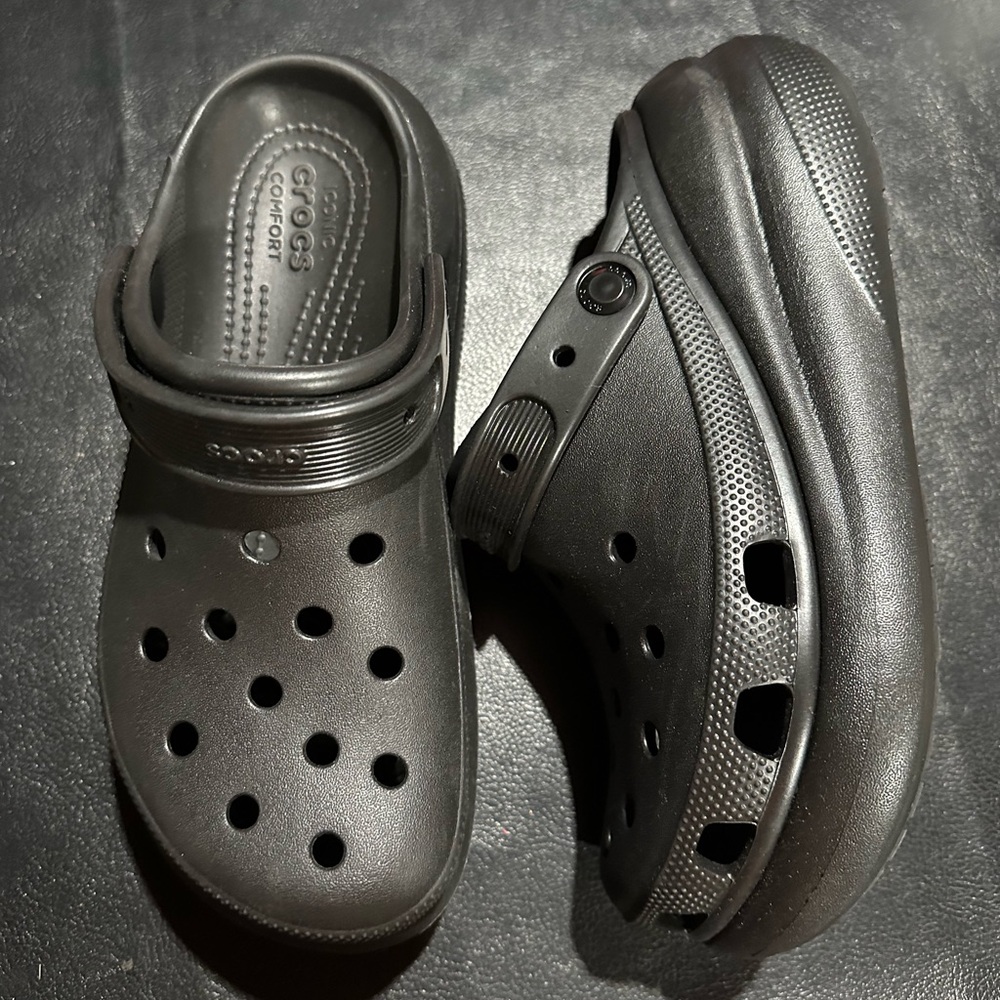 Women’s black platform crocs
